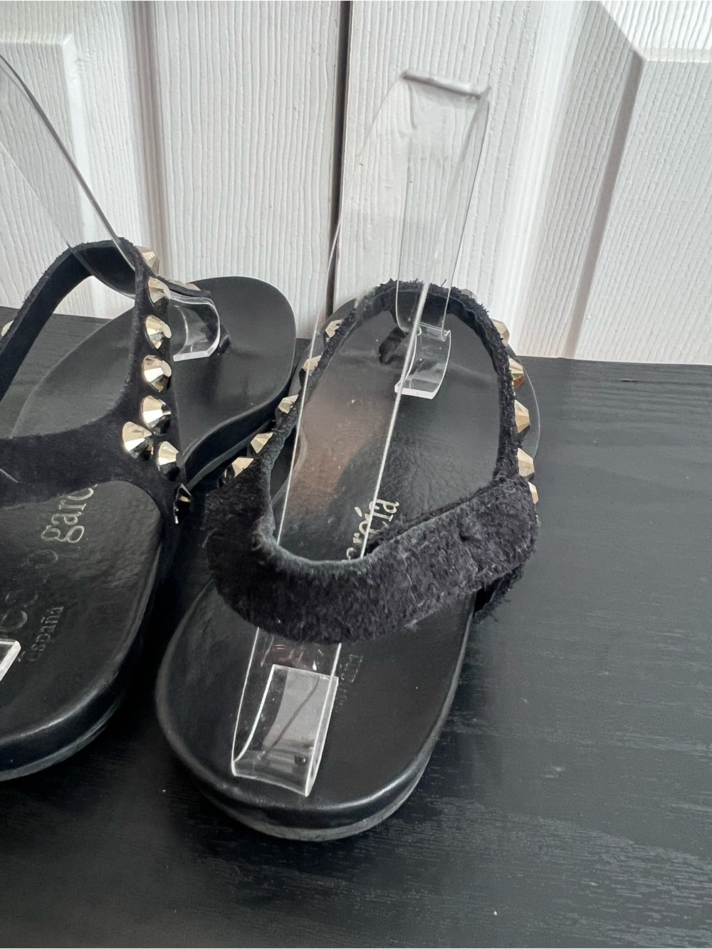 Pedro Garcia Judith Black Swarovski Crystal-Embellished T-Strap Sandals size 9 - Picture 4 of 10